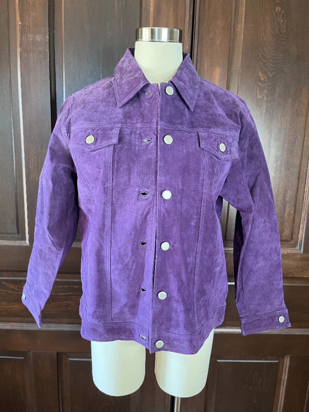CWS Casual Workstyles Purple Suede Leather Jacket Jean Style NWOT Women's S